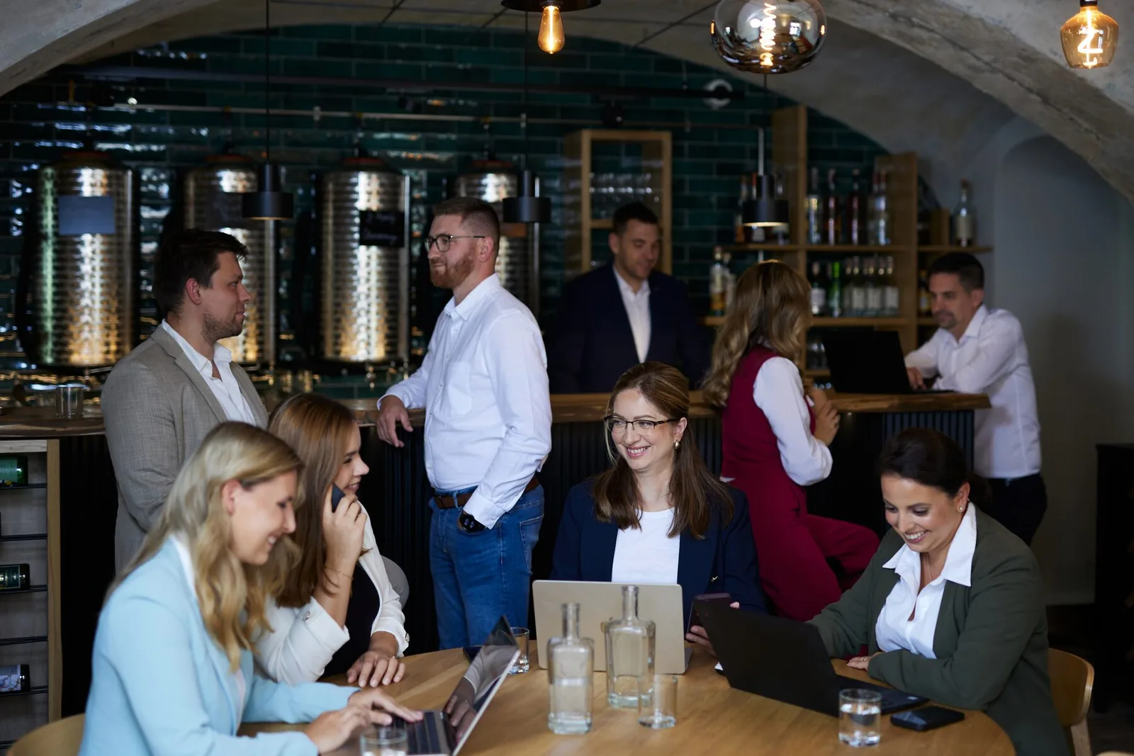 The Precise team at work in the šum wine bar
