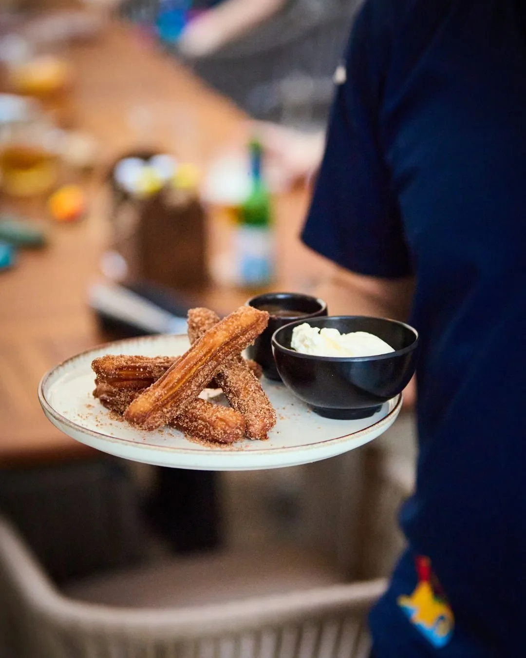 Čerstvé churros na sladkom stage