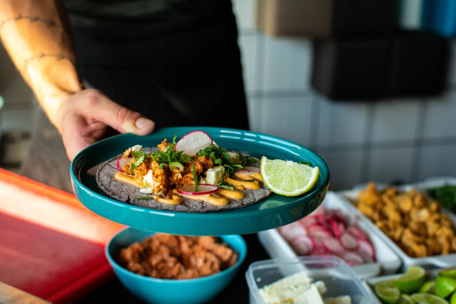 Mexico stage, tacos pripravované naživo